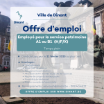 Un employé pour le service patrimoine – A1 ou B1 – Temps Plein (H/F/X)