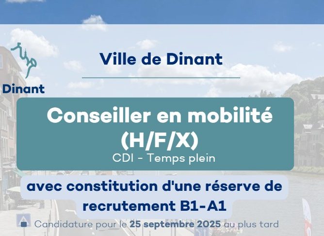Un conseiller en mobilité – B1 ou A1 – CDI – Temps plein (H/F/X)