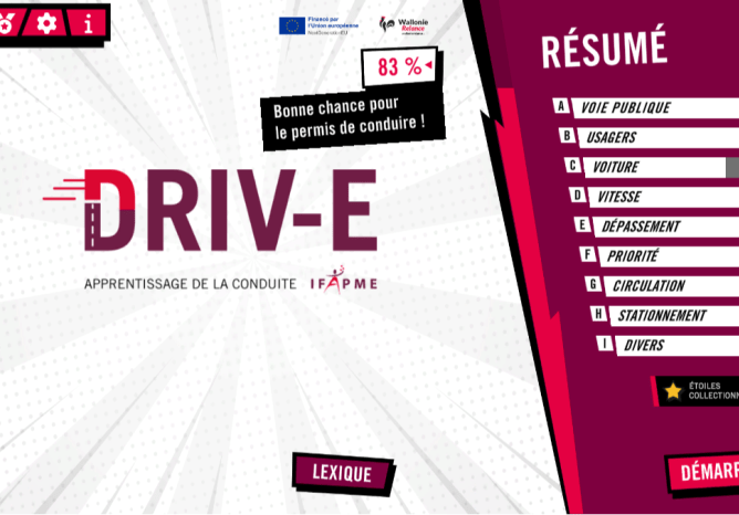 🚗 DRIV-E : l’application IFAPME pour apprendre le code de la route