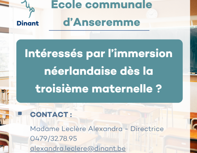 Immersion néerlandais dès la 3ème maternelle