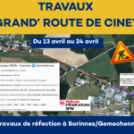 Travaux de réfection SPW – Grand&rsquo;Route de Ciney  du 13 au 24 avril