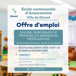 Offre d’emploi – Ecole Communale Anseremme