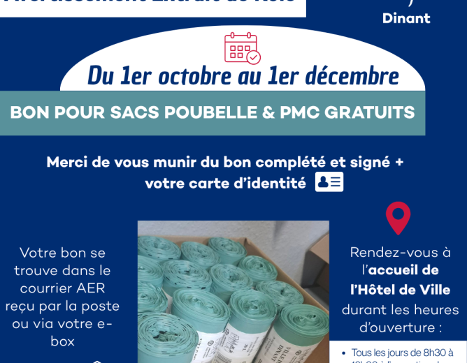 Votre bon sacs poubelle gratuits dans votre courrier fiscal
