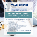 Offre d’emploi – un·e juriste pour le service recettes – B1/A1 -temps plein (H/F/X) – CDI