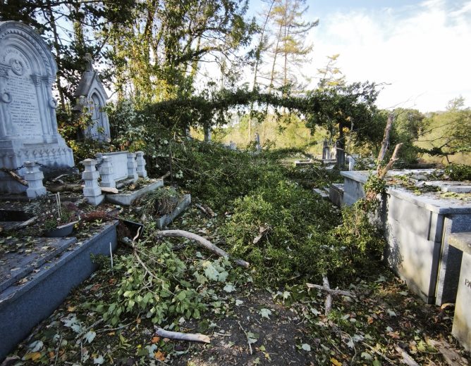 Dégâts – cimetière de Foqueux